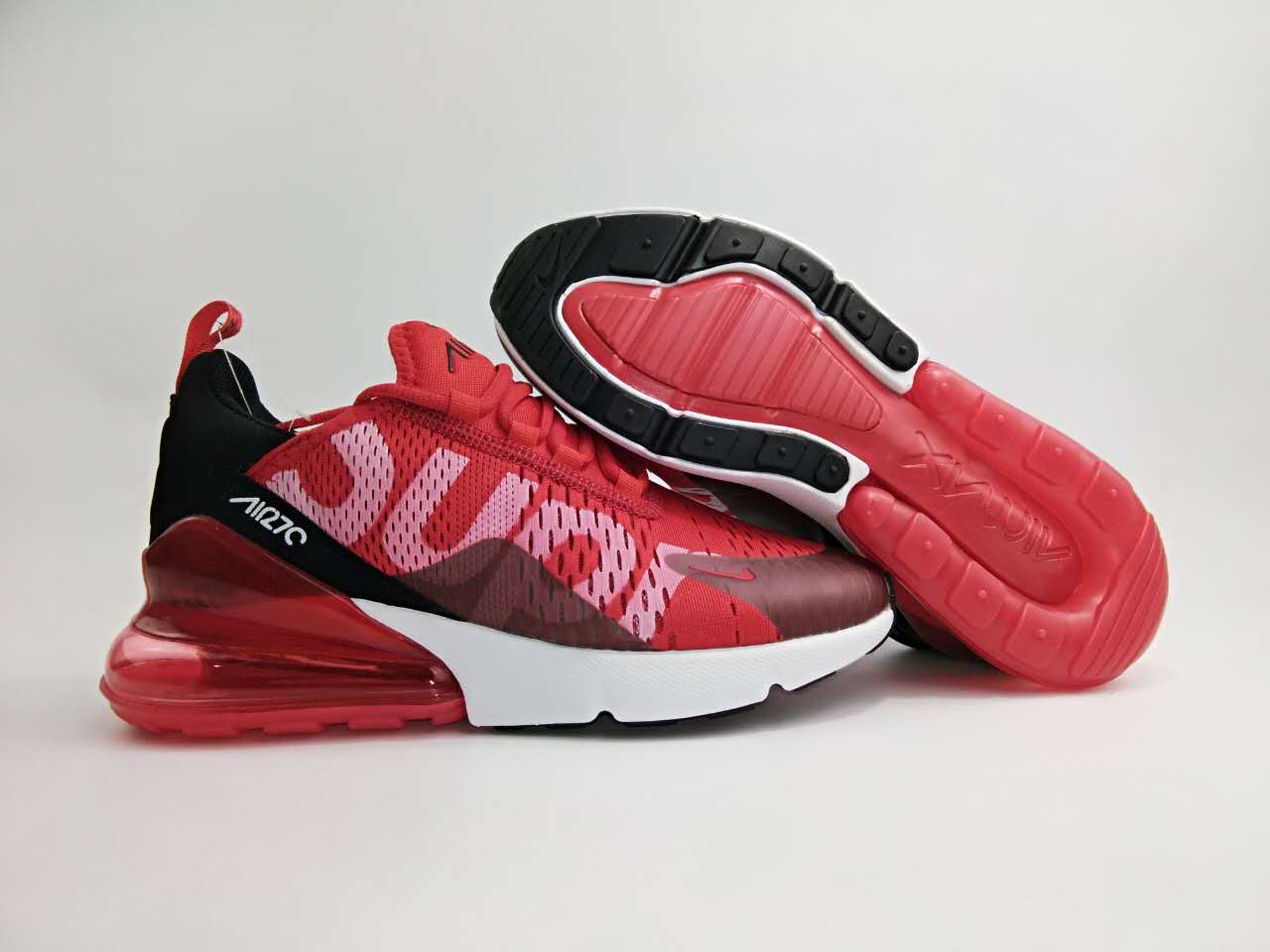 Women Nike Air Max Flair 270 Nano Red Black White Shoes - Click Image to Close